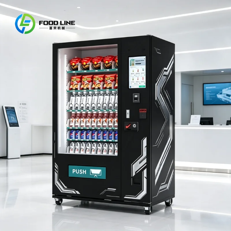Snack and Drink Vending Machine, Custom New Design Smart Automatic Combo Self-vending Machine Customized For Sale