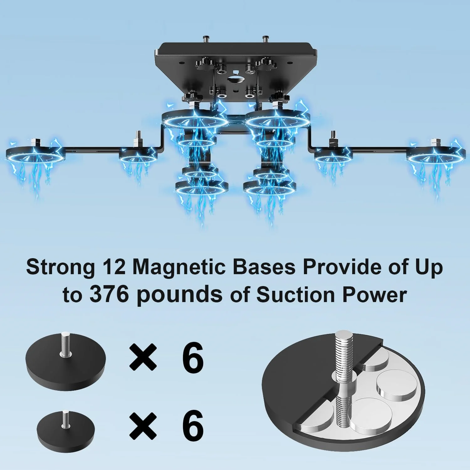 حامل سقف مغناطيسي 376 رطل لـ Starlink Gen3 (V3) طبق قياسي قابل للدوران وقابل للتعديل بزاوية للسيارة، يخت، تثبيت RV Starlink #1