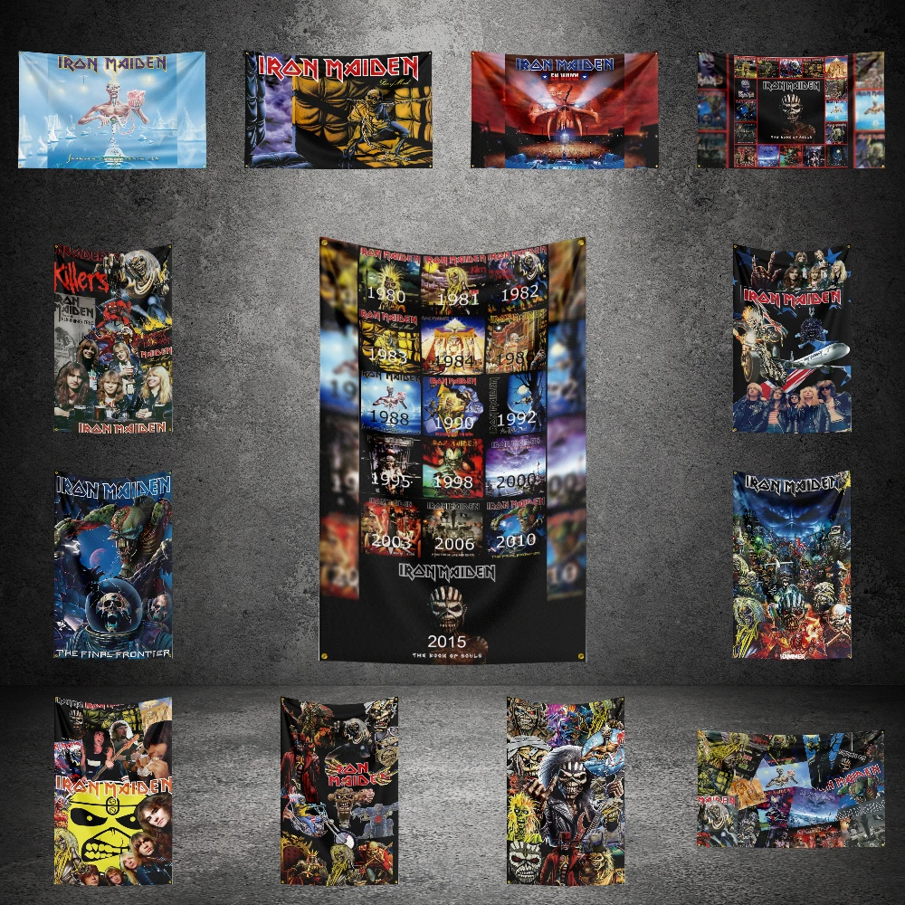 

3x5 FT I-Iron Cool M-Maiden Music Band Flag Custom Flags Wall Hanging Tapestry Outdoor Garage Room Decor flag Background Blanket