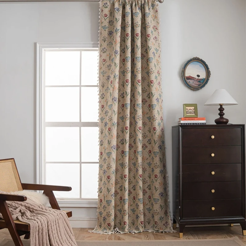 European classical decorative jacquard tassels Curtain Finished Kitchen Drapes Balcony Semi-shading Living Room Bedroom Valance