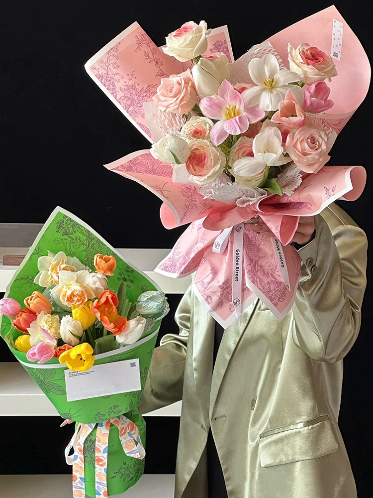 Valentine\'s Day Paper Vintage Art Aesthetics Printing Kapok Paper Retro Style Flower Wrapping Paper Supplies DIY Craft