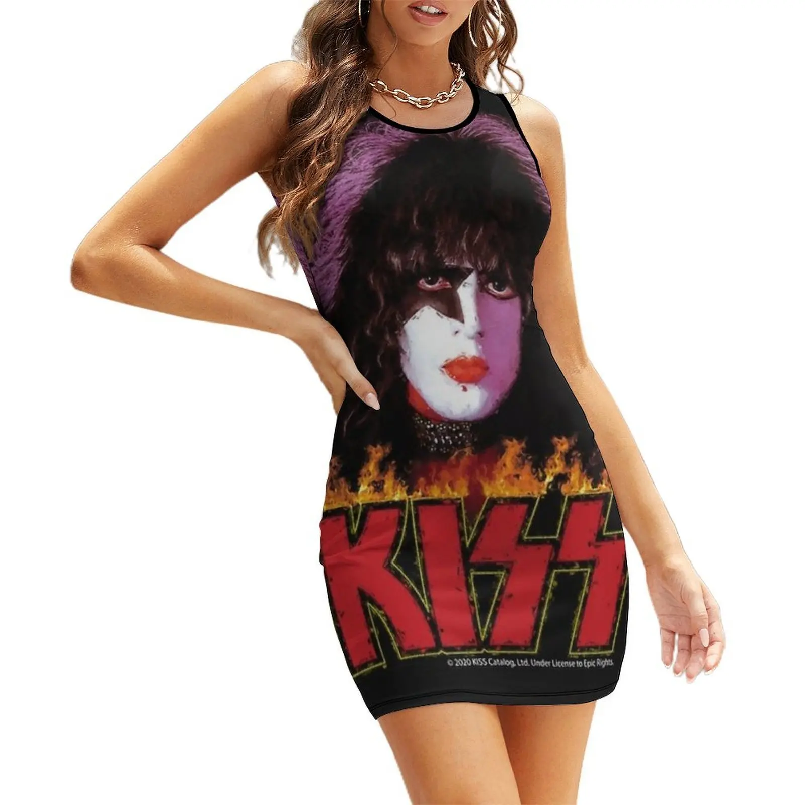 

KISS - The Starchild old painting stylized Sleeveless Sundress Woman clothes summer woman dress 2025 dress women summer 2025