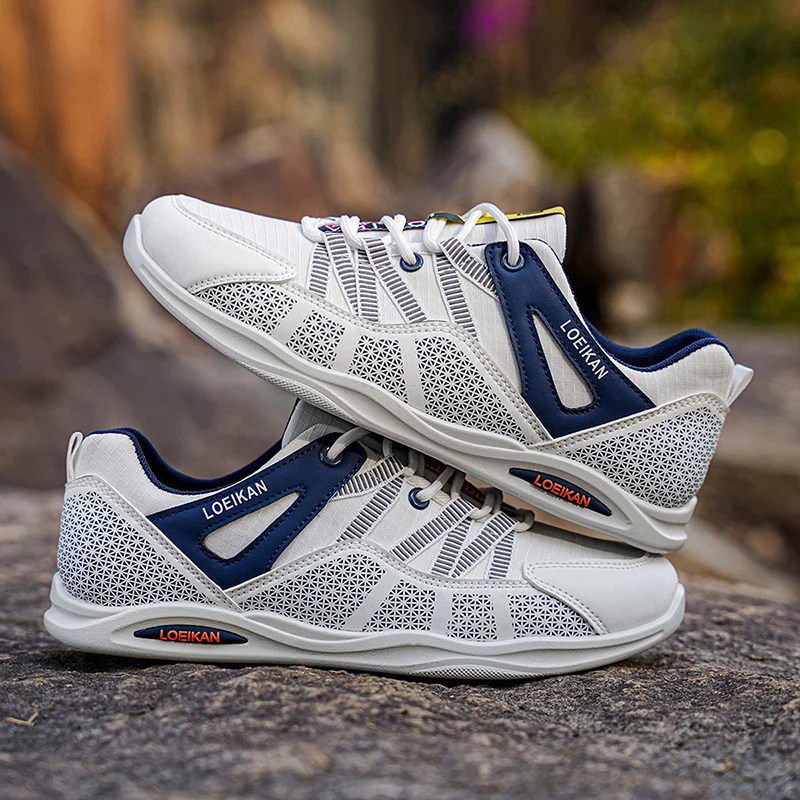 

LOEIKAN Men's Breathable Mesh Outdoor Sneakers, Lightweight Non-Slip Casual Walking Shoes