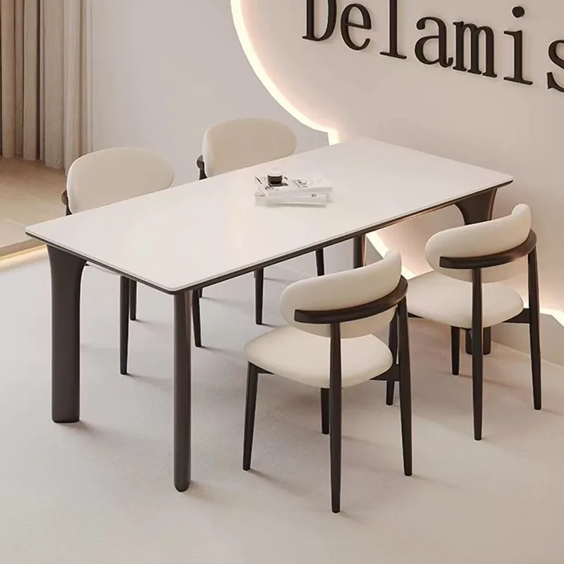 

Скандинавские обеденные столы из цельного дерева из каменной плиты, современный роскошный обеденный стол из цельного дерева, современная минималистичная мебель для дома FYDT