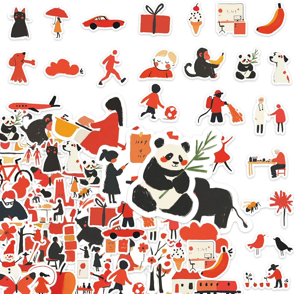 

50PCS Bold Minimalist Code Stickers Suitable for Tables, Laptops, Mobile Phones, DIY Diaries, Guitar Decoration Stickers