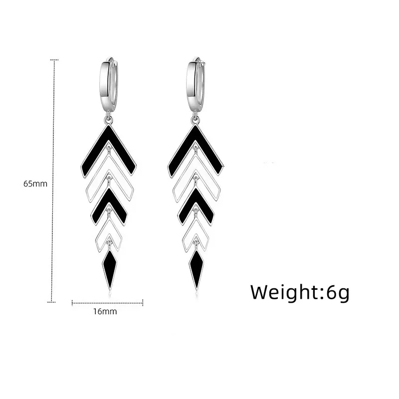 New Design 925 Sterling Silver High Quality Exquisite Zircon Long Earrings For Women Wedding Engagement Fashion Jewelry Gifts