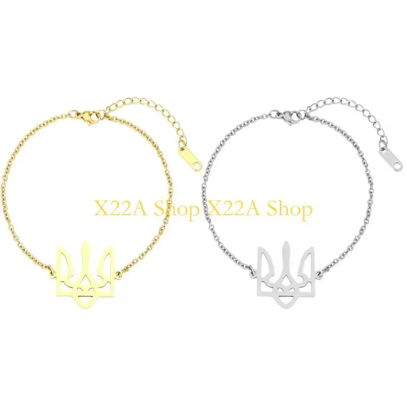 Unique Ukraine Charm Bracelet Jewelry for Couple Stainless Steel Chain Wristband Party