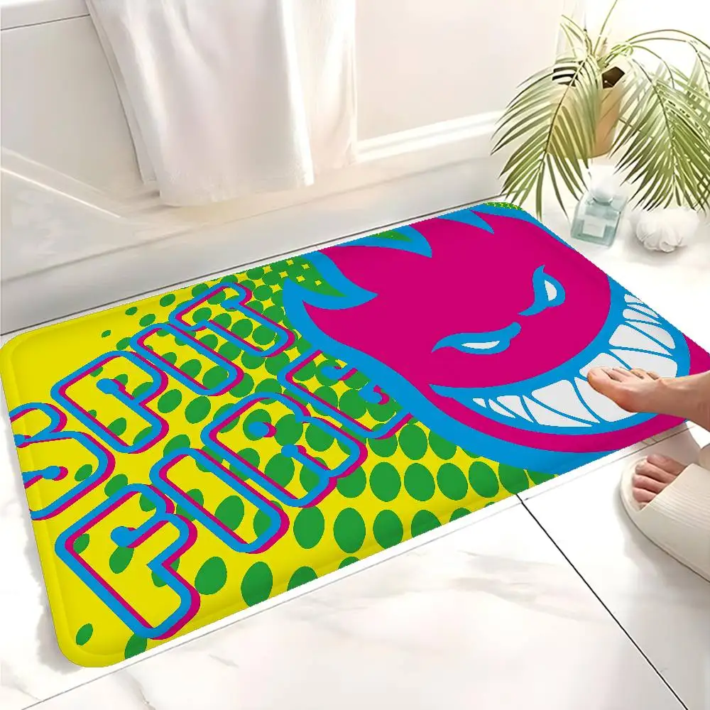 S-Spit F-Fires Logo Floor Mat INS Style Soft Bedroom Floor House Laundry Room Mat Anti-skid Bedside Area Rugs