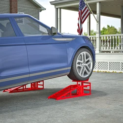LZBEITEM 2 Pack Hydraulic Car Ramps 5T 11000lbs Low Profile Car Lift Service Ramps Truck Trailer Garage