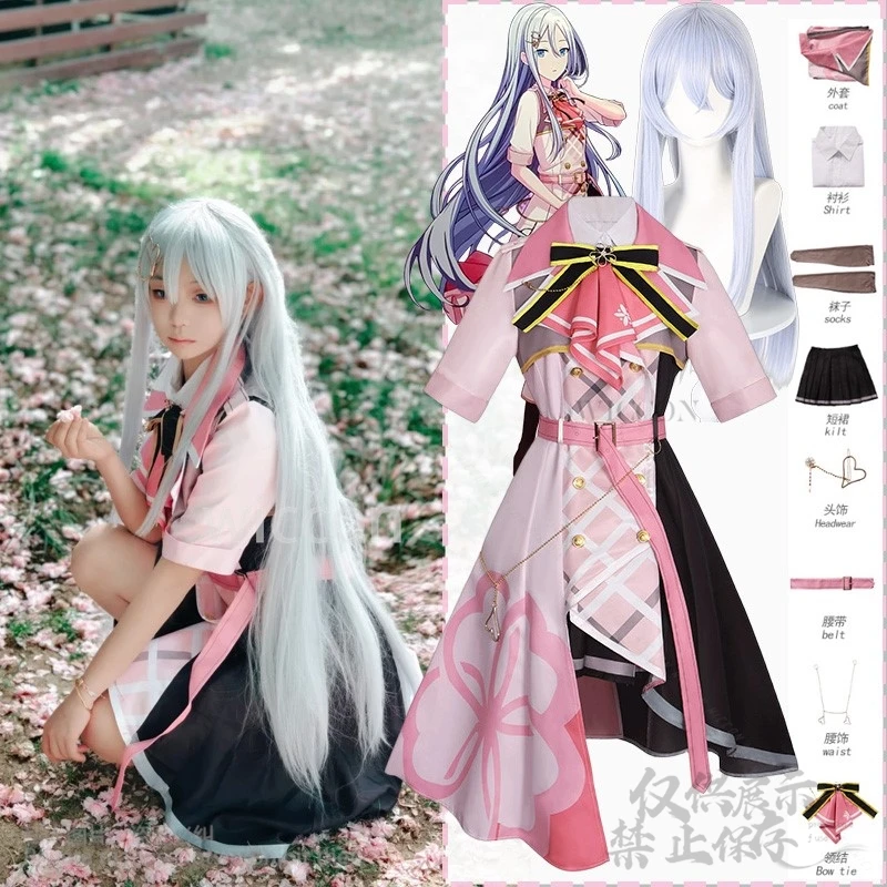 

Anime Game Project Sekai Colorful Stage Feat Cosplay Yoizaki Kanade Sakura Pink Dress Lolita Uniform Jirai Kei Girls Customized