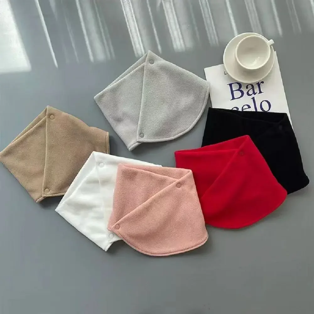 sweet Solid Color Fleece Neck Scarf Multifunctional Keep Warm Plush Neck Protector Windproof Neckerchief Plush Neck Cover Male