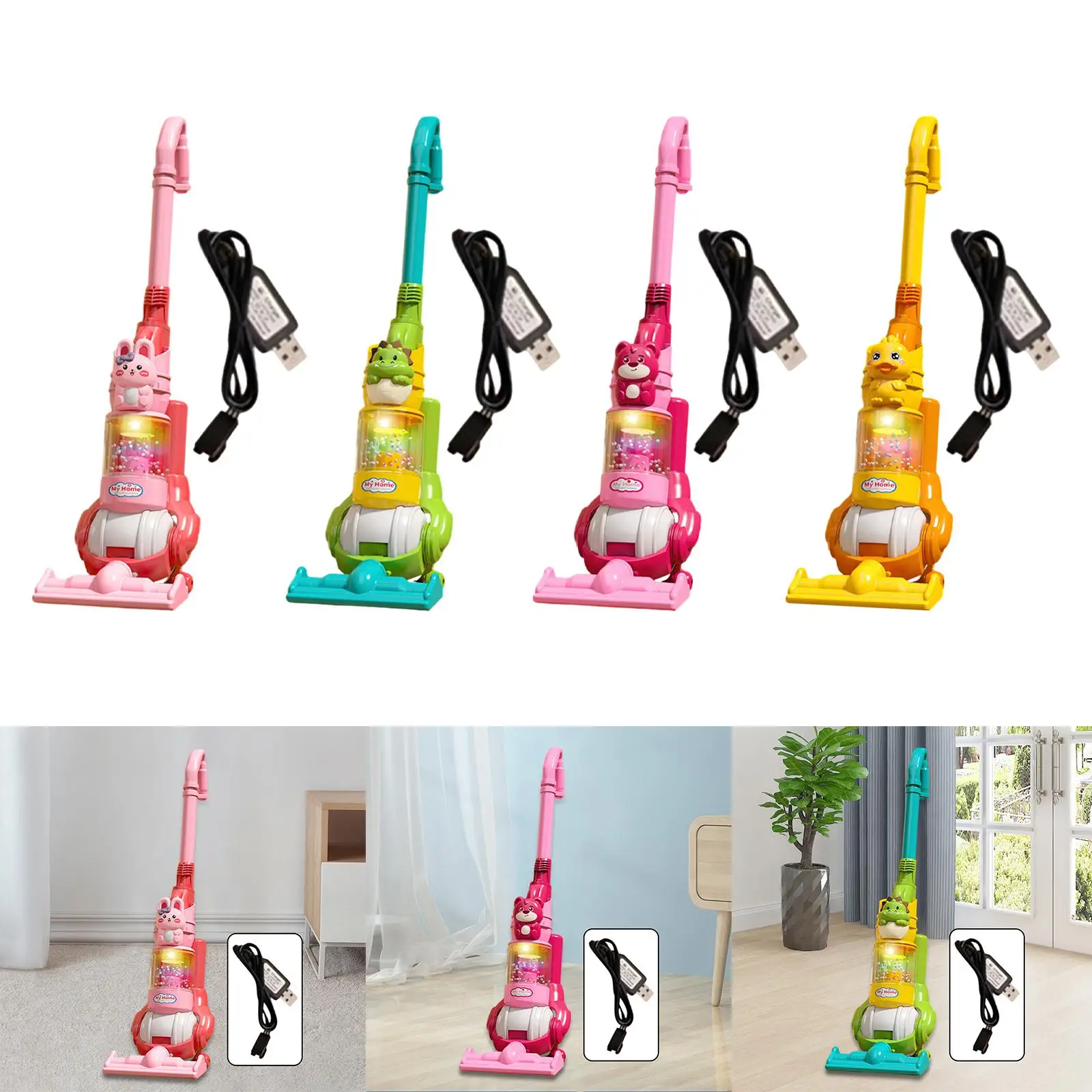 Kids Vacuum Cleaner Realistic Kids Cleaning Tool Interactive Toy Role Play Household Toys for Children Boys Girls Kids Gift