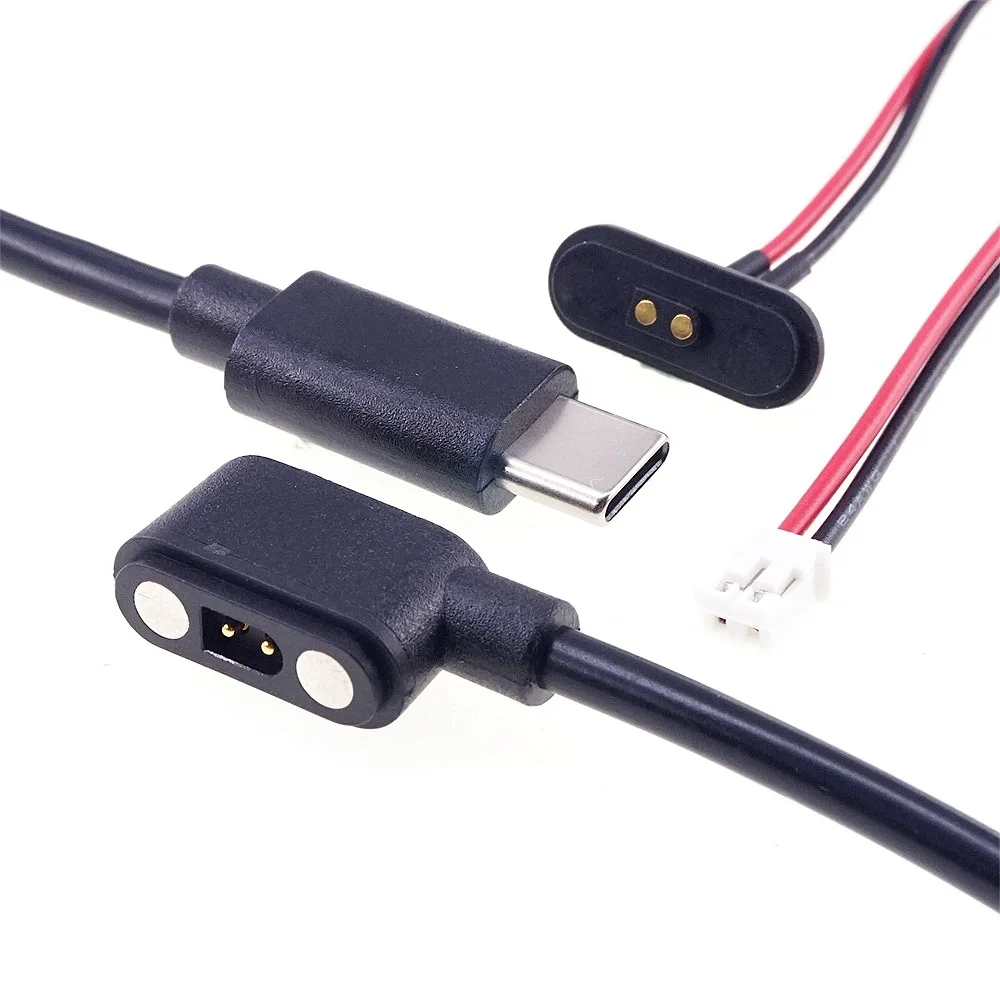 1 Paar Magnet-Pogo-Pin-Stecker 2 3 4 6 Pin 2A wasserdichtes Pogopin-Stecker-Buchse 2,54 mm USB Typ C federbelastetes DC-Stromkabel – Detail 11