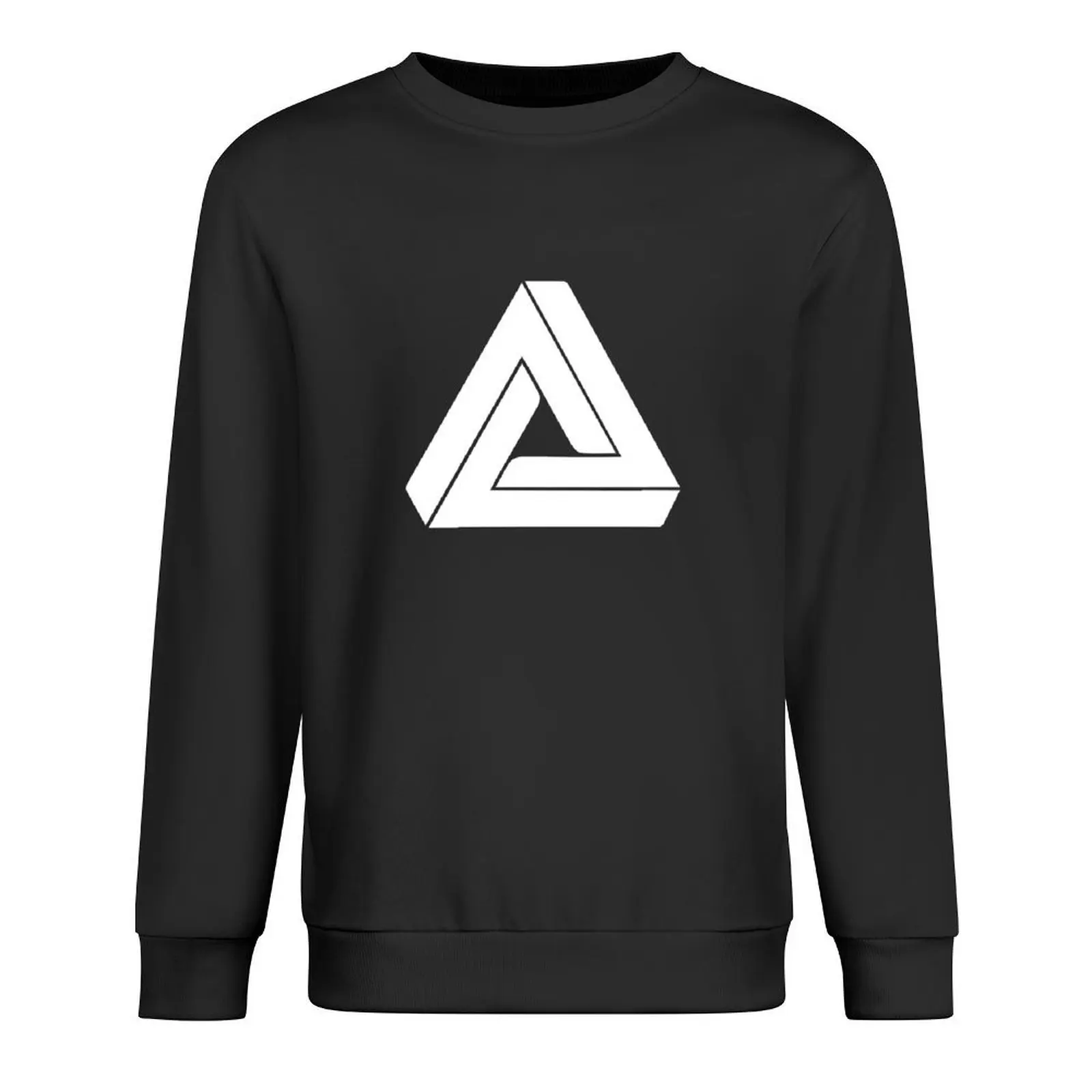 White Impossible triangle, Penrose triangle Pullover men's coat tracksuits sweatshirts men
