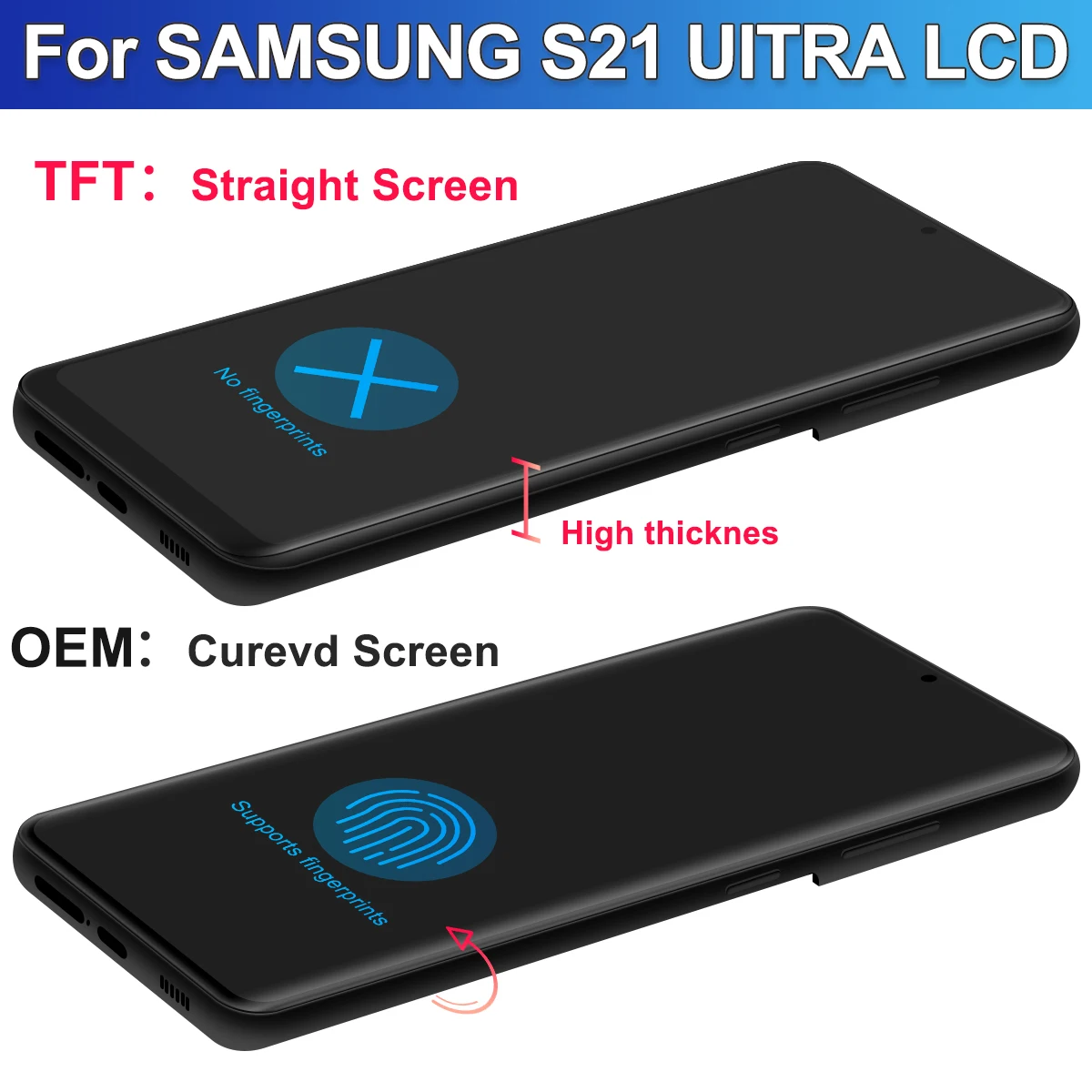 6.66\'\' TFT For Samsung S21 Ultra 5G G998B G998U G998W LCD Display Touch Screen Digitizer Assembly For S21Ultra Display