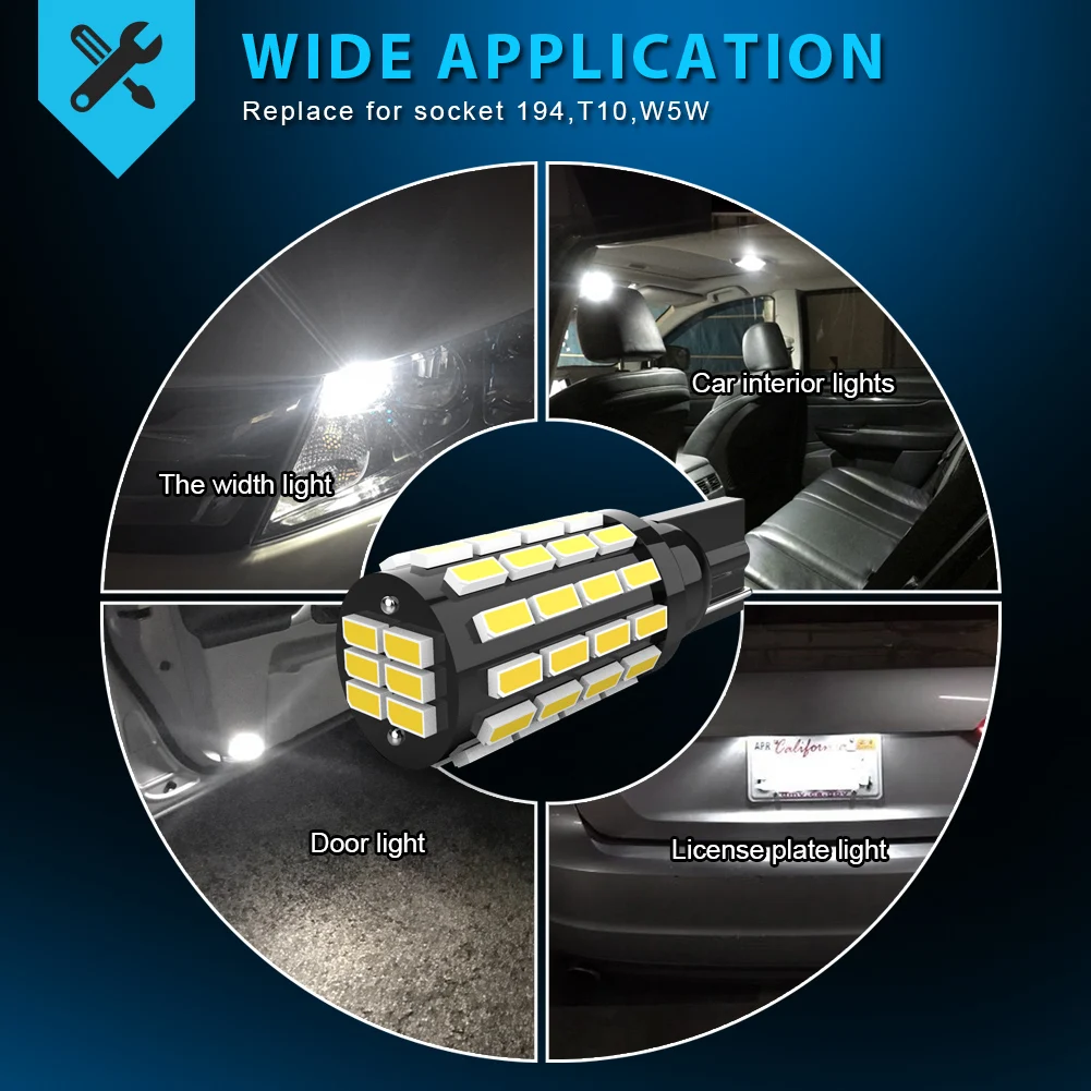 50pcs T10 W5W LED Interior Light Bulb Canbus No Error Drop-in Replacement For Mazda MX5 CX5 GH CX-7 GG CX3 CX7 MPV RX 3 6 CX-5