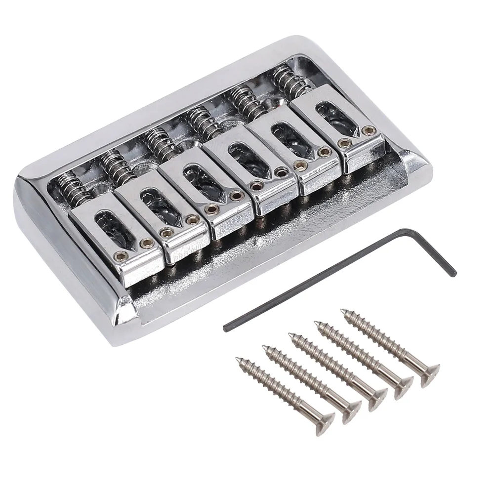 

Electric Guitar Bridge Plate 65mm Hardtail Saddle Accessories Durable Steel Fully Adjustable Easy Install Guitar Parts