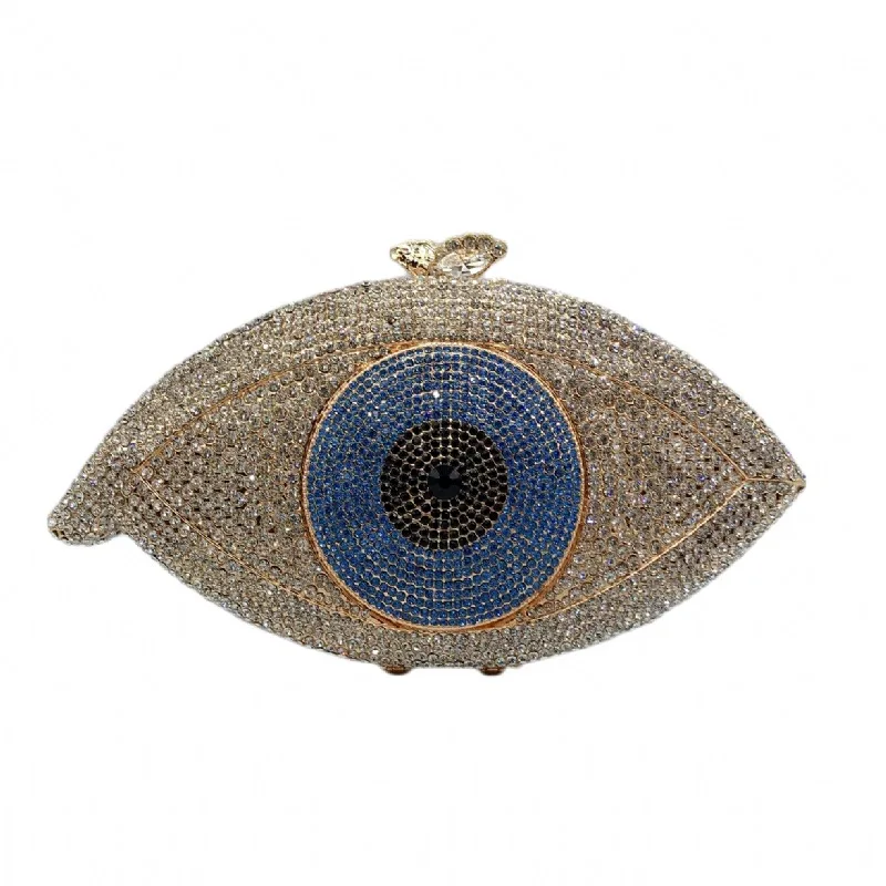 Women's Eyes Set With Diamonds Dinner Bag Empty Metal Diamond Clutch Bag Banquet Dress Hand Full Of Diamonds Carteras Para Mujer