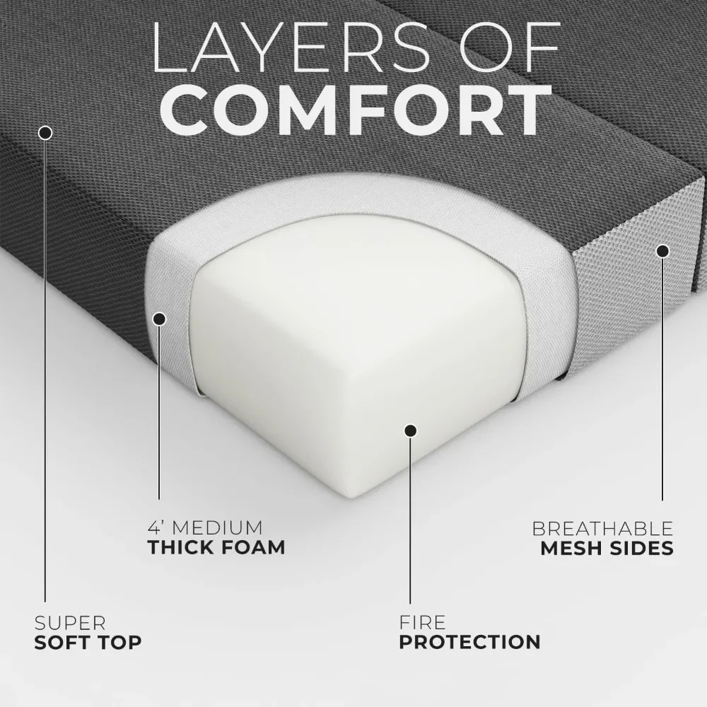 Foldable Mattress Queen Size with Removable Cover Lightweight and Portable Folding Mattress for Freight free