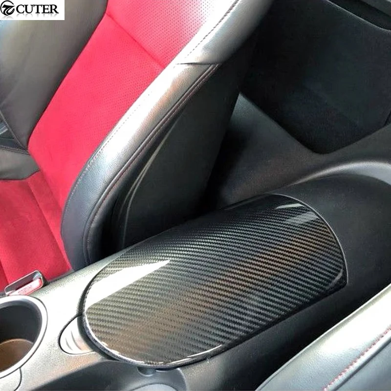 370z Z34 Dry Carbon Fiber Inside Center Armrest Cover Car Interior For Nissan 370z Z34 Car Body Kit