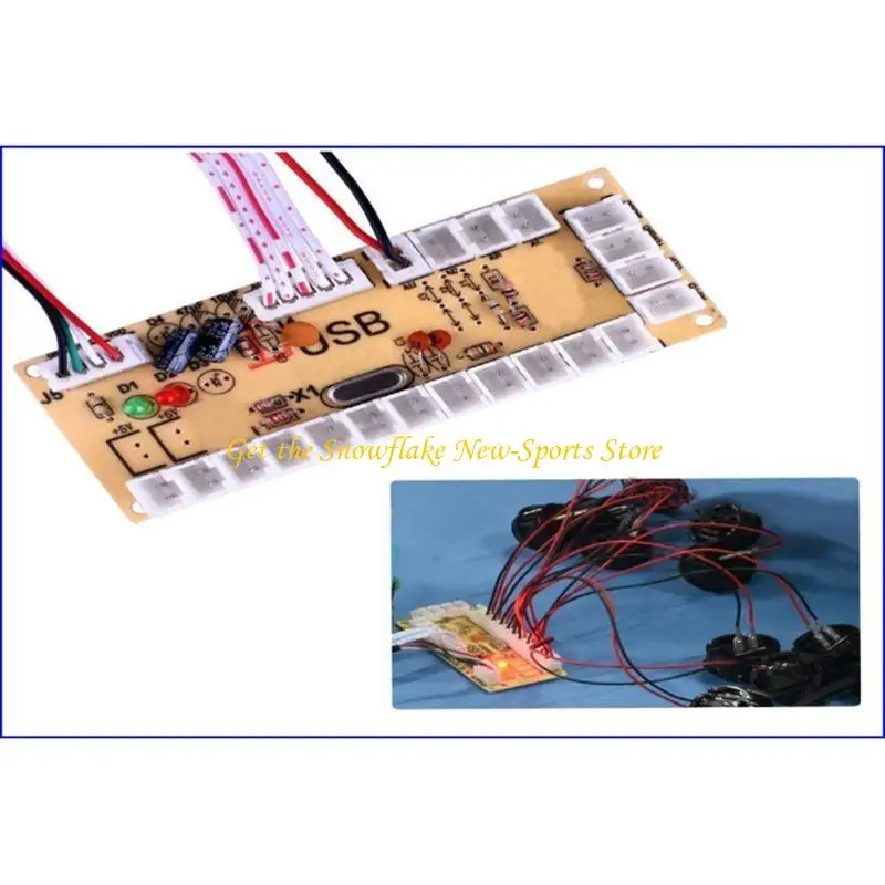 E56D Black Controller Buttons LED Illuminated Push Buttons Arcade Joystick DIY