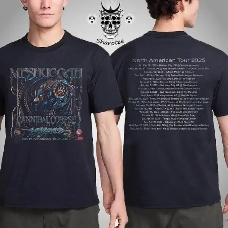 Meshuggah North American Tour 2025 With Specical Guest Cannibal T Shirt