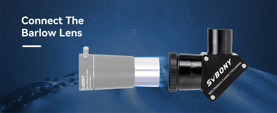 Svbony SV223 1,25/2 Zoll 99 % reflektierende dielektrische Beschichtung 90 ° Clicklock Mirror 1/10 Lambda zur Verbindung von Okularen und Objektiven – Detail 6