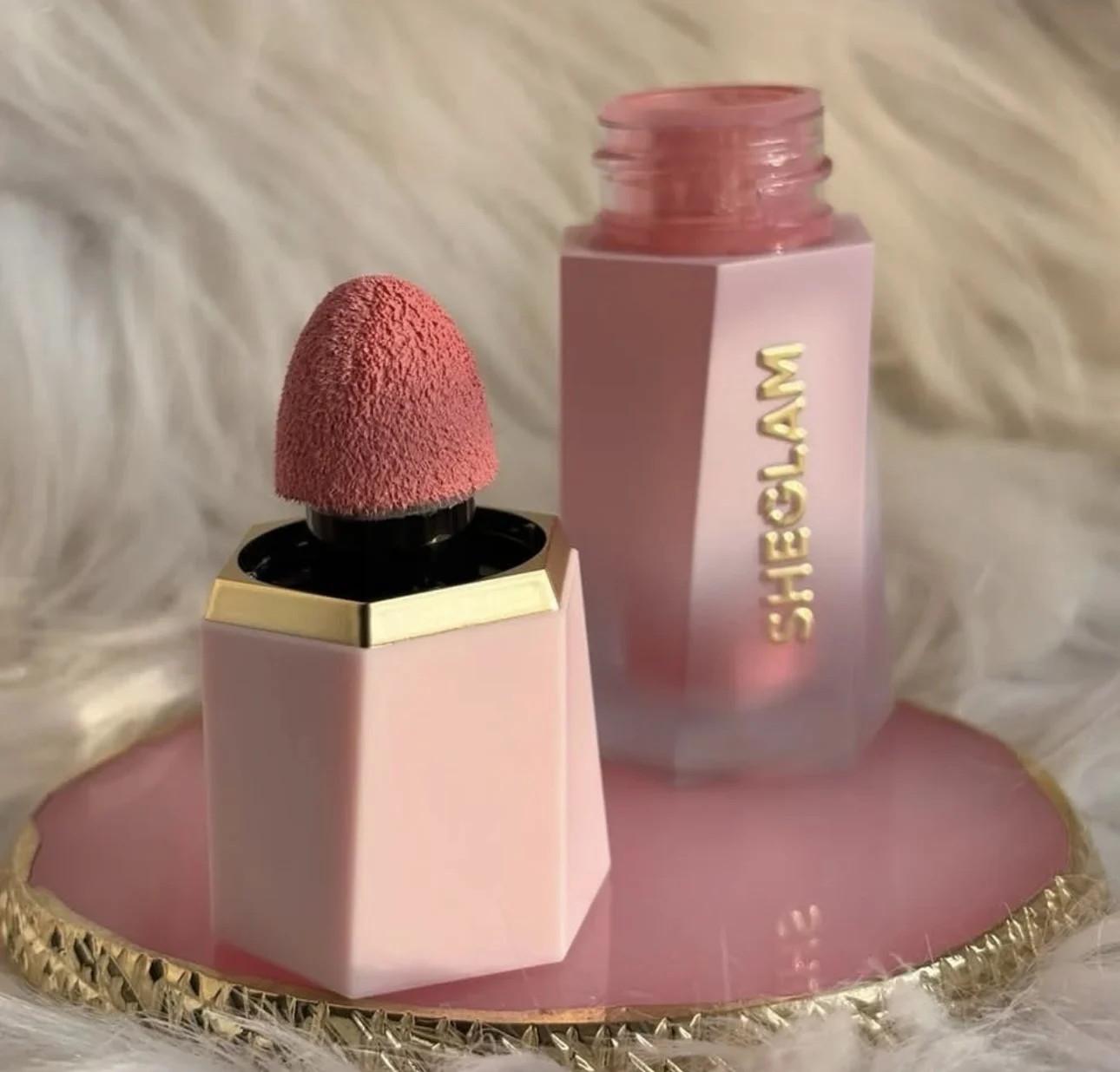 SHEGLAM السائل دائم أحمر الخدود الحب كعكة Hush Hush لينة تان كريم ترطيب ماتي لطيف الفطر رئيس العلامة التجارية إصلاح الوجه ماكياج #2