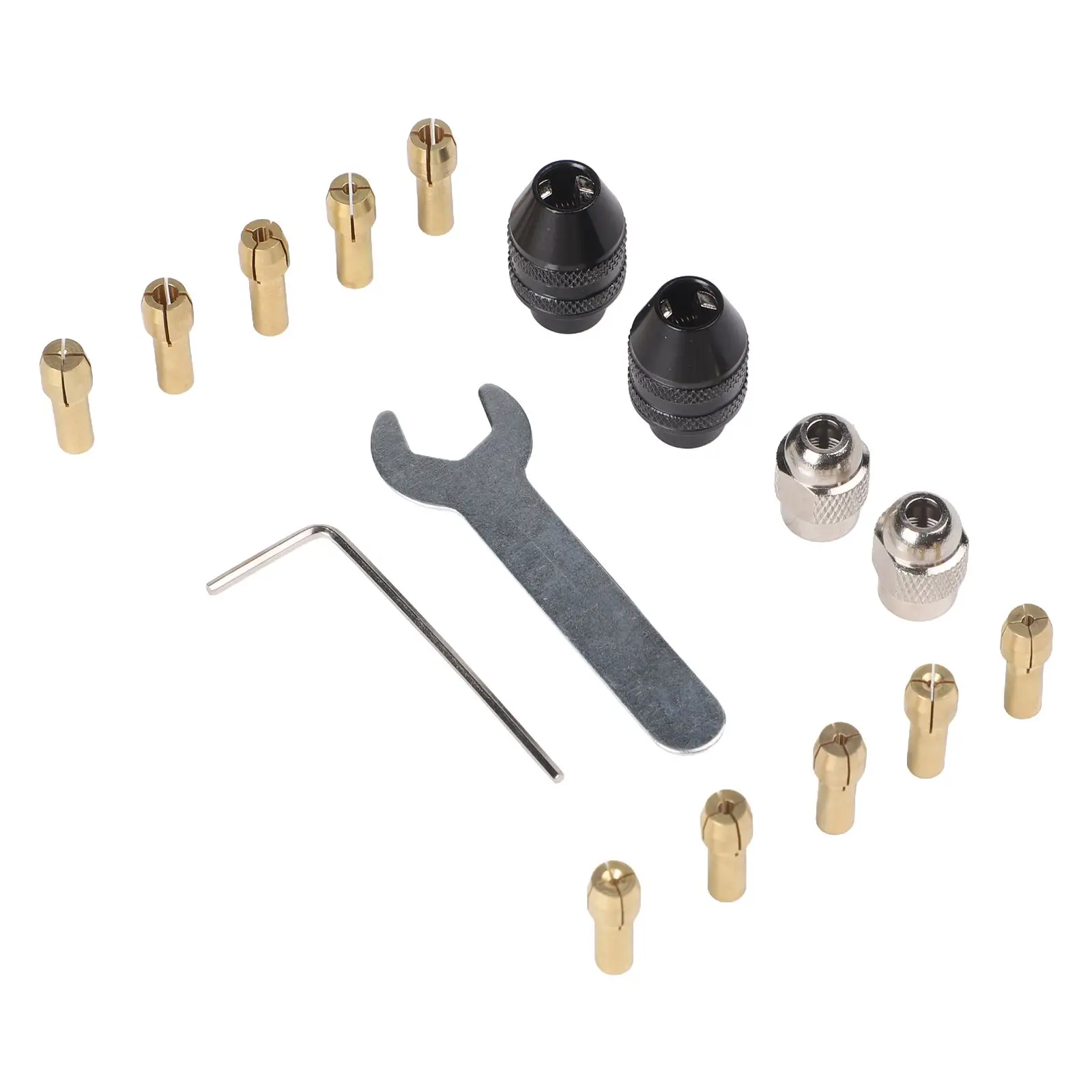 Metal Keyless Chuck Collet Kit Quick Change Adapter For Rotary Tool Drilling Sanding Polishing 0.5mm To 3.2mm Drill Bits