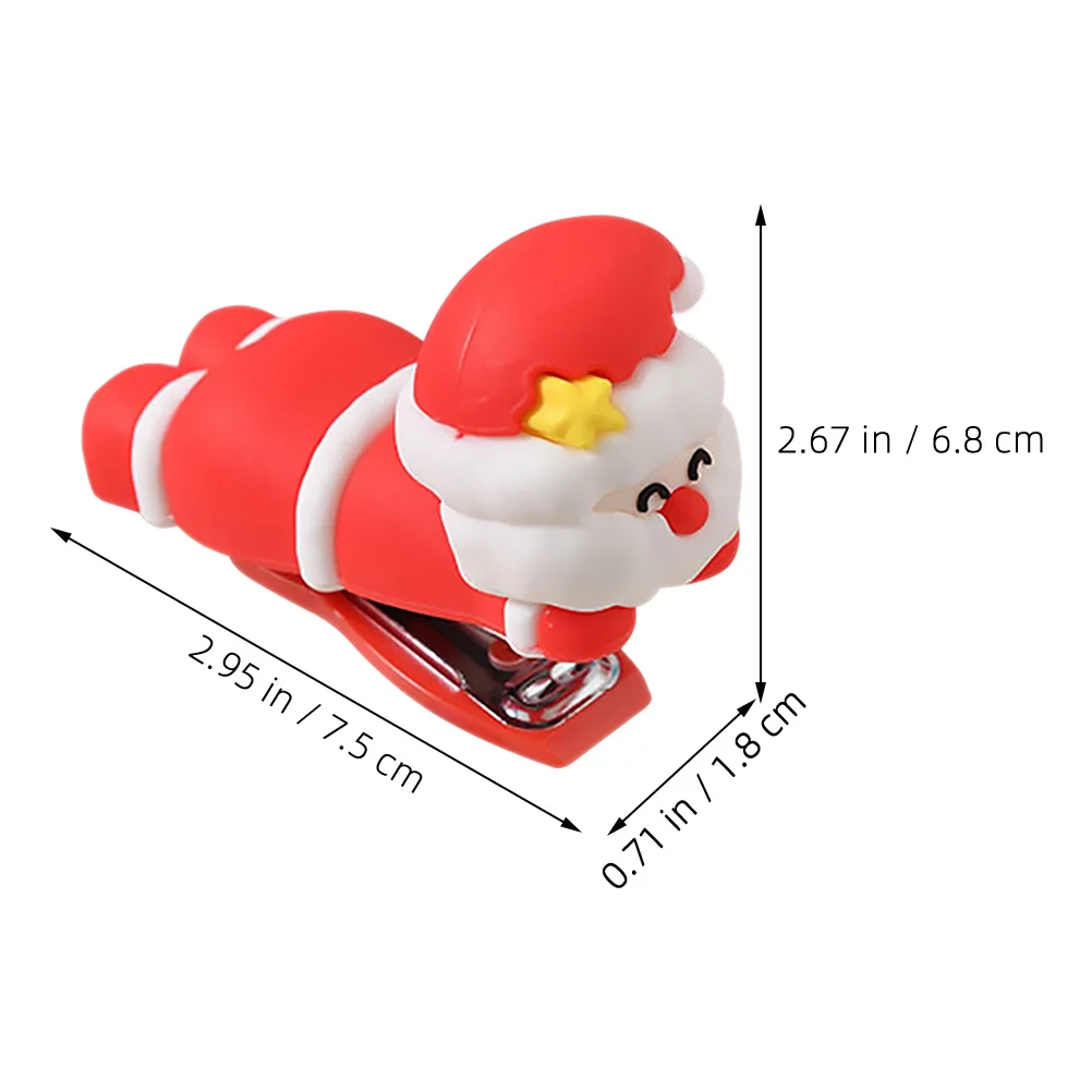 Papai noel pequena grampeador portátil desktop escritório dos desenhos animados mini grampeador para viagens escolares bonito papelaria mini kit de material de escritório