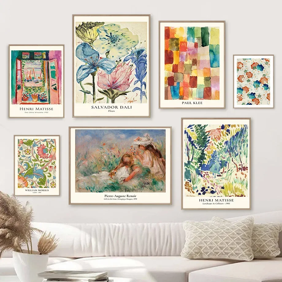 

Matisse Paul Klee William Morris Canvas Painting Wall Art Gallery, Nordic Posters and Prints, Pictures for Living Room Decor
