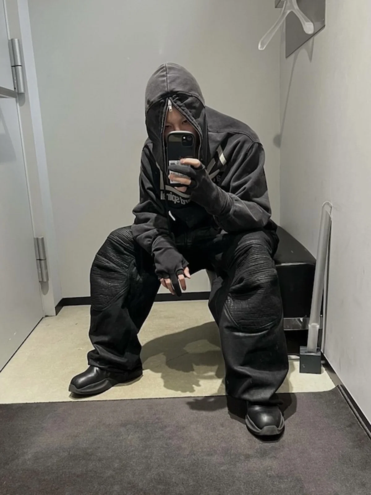 

American High Street Ailz Project Vibe Sle с покрытием Bru Wax Мотоциклетные доспехи Сложенные джинсы Длинные брюки Прямые джинсы