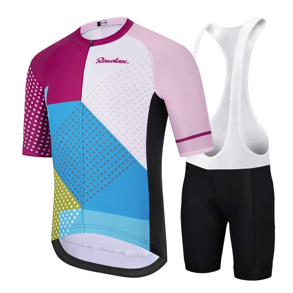 RAUDAX Men's Cycling Jersey Set Road Bike Jersey with Pockets Short Sleeves Cycling Kits Bib Shorts Padded MTB Cycling Clothing view 2