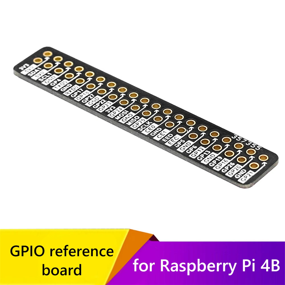 Low-Power Consumption GPIO Reference Board for Raspberry Pi 4B Distinguishable with Dupont Line Expansion Breadboard