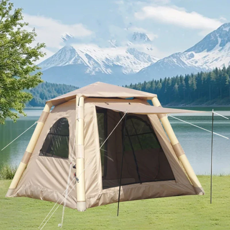 Tiendas de origen, tiendas de campaña familiares impermeables para yurta, tienda de campaña inflable automática mongol de lujo totalmente Glamping para exteriores