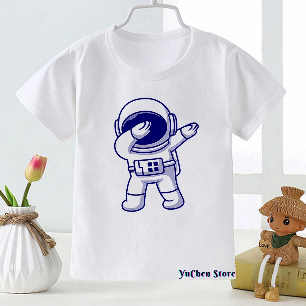 Summer Fashion Children Astronaut T-shirt Boys 2022 New Year T-shirt Boys Streetwear Kids Clothes Plus Size Harajuku 2-12 Years