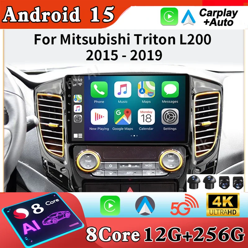 Android 15 Carplay For Mitsubishi Pajero Sport 3 L200 5 Triton 3 2015 2016 2017 2018 2019 Car Radio GPS Multimedia Video Player