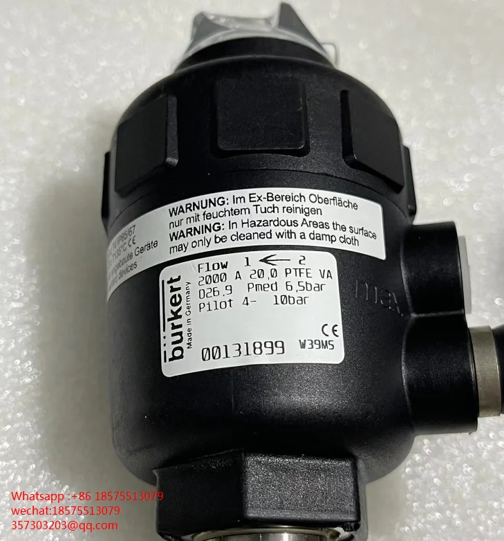 For Burkert 2000 A 20.0 00131899 Pneumatic Angle Seat Valve 1 Piece