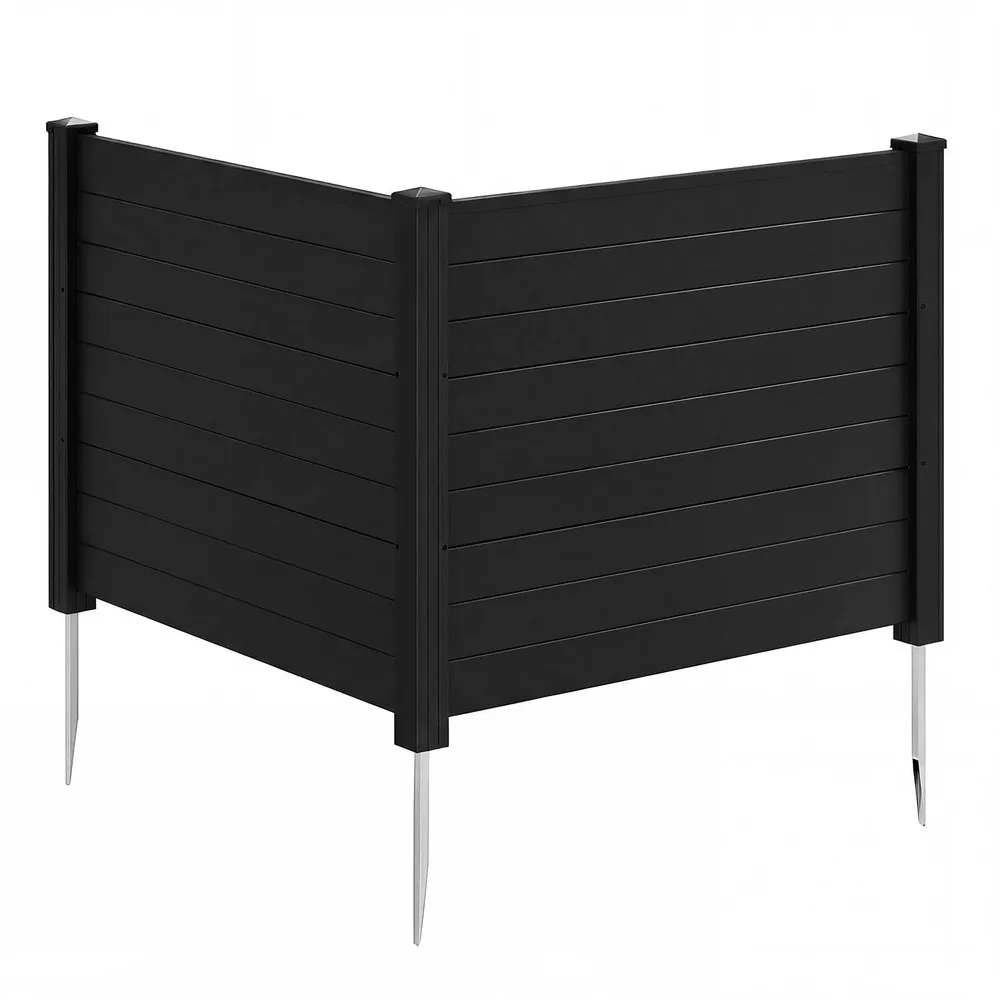 No Dig Air Conditioner Fence 2 Panels 48''W x 36''H Black