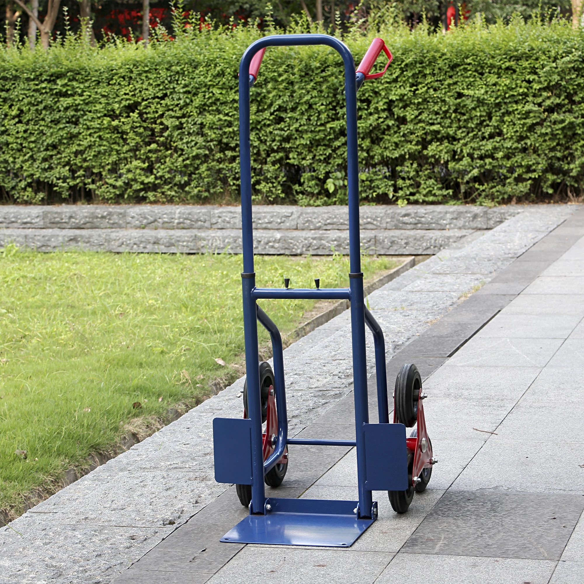 440lbs Heavy Duty บันไดปีนย้าย Dolly Hand รถบรรทุกโกดัง Appliance Cart สีฟ้า