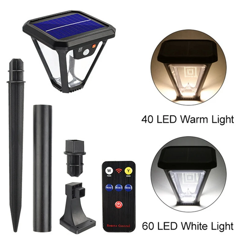 

AT35 Solar Garden Light With Remote Control 2 Install Ways Wall Lamp Waterproof Solar Ground Lights For Yard Patio Soil Lawn