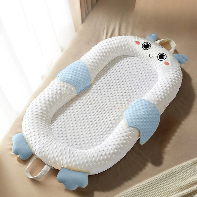 Lettino per neonato antiribaltamento letto in letto con 15 °   Copertura con cerniera lenitiva bifacciale inclinata Supporto per il sonno del neonato