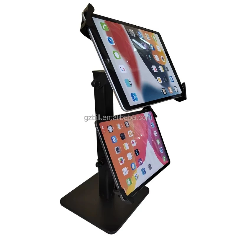Dual Screen Tablet POS Display Stand Universal Mount For 8-11.5 Inch