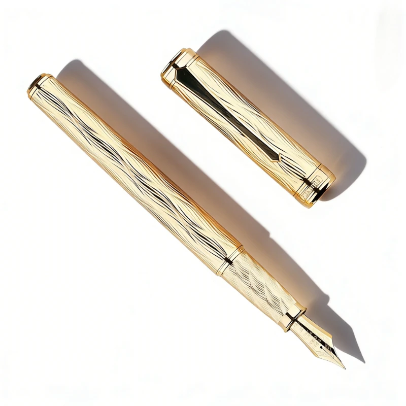 PENBBS All-copper Fountain Pen Sandblasted and Coated Blade F 0.5MM Suitable for Adults Business Students with Iridium Ink Pens