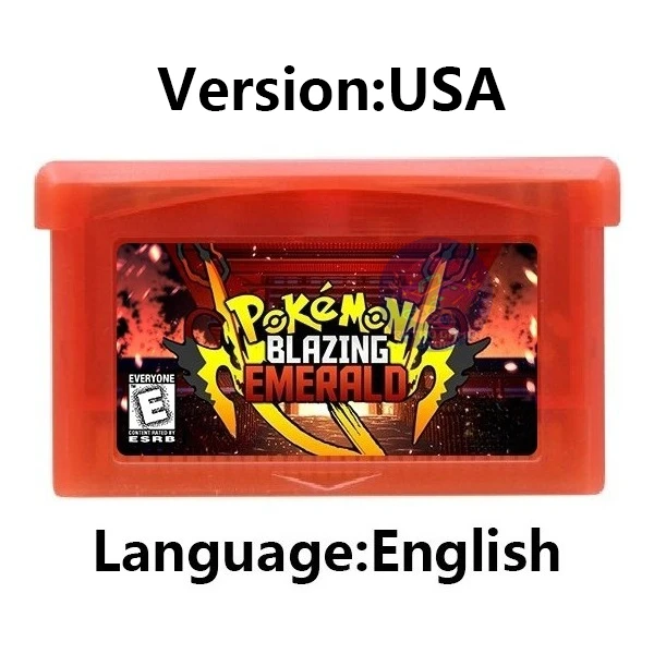 GBA Game Cartridge Pokemon Series Cawps Emerald Seaglass Rouge Opgeladen Geel Lunar Dark Violet Videogameconsolekaart
