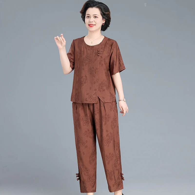 

New Linen-Cotton Set Top+pants Minimalist Resort-to-Work Essentials 2-pieces set Plus Size 2026 Summer Loose Set