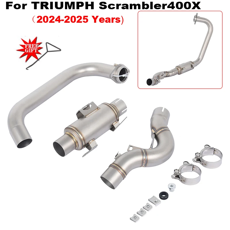 

For TRIUMPH Scrambler400X 2024 2025 Motoryccle Ehxaust Escape System Connect Original Muffler Front Link Pipe For Scrambler 400X