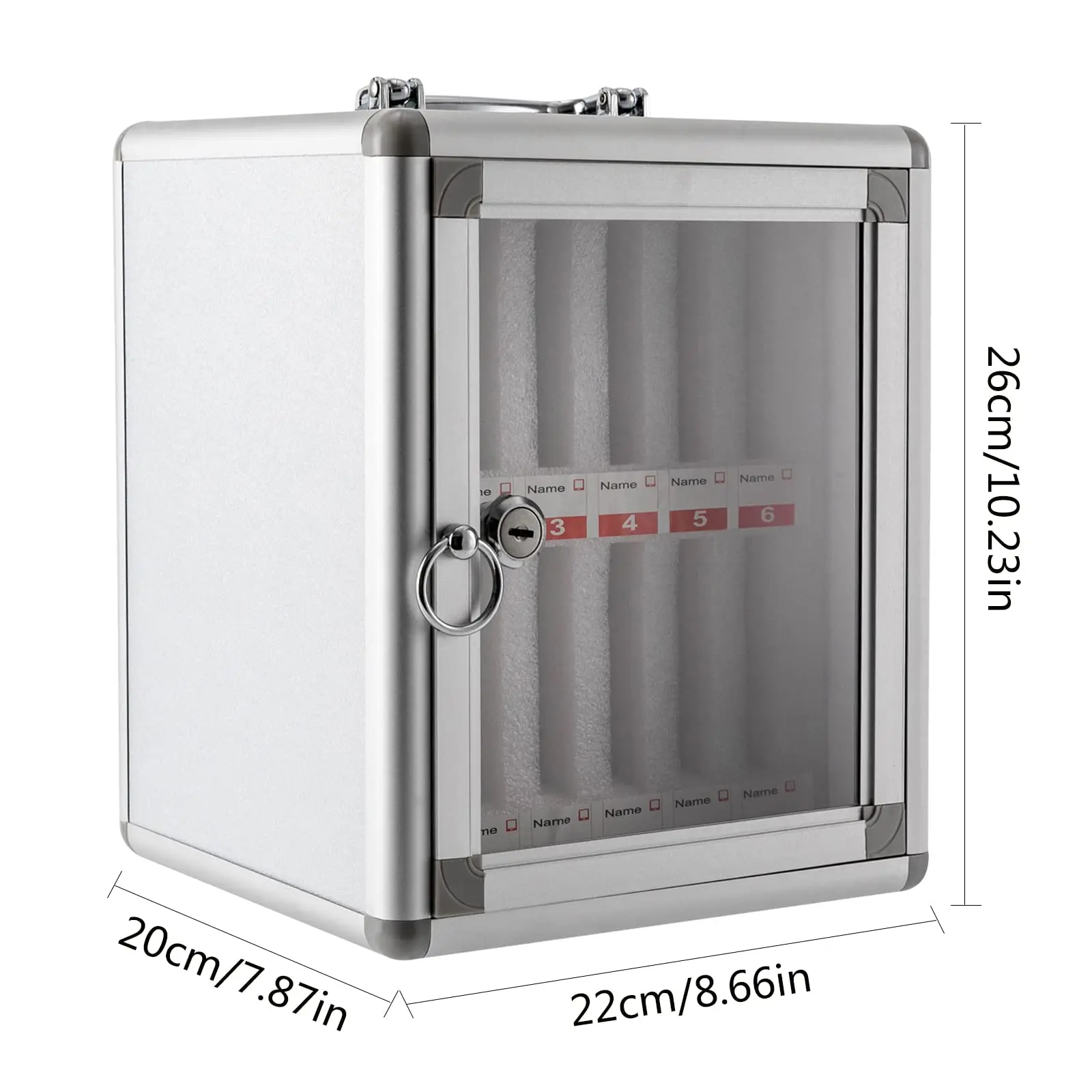 Aluminum Alloy Lock Box - Cell Phone Storage Cabinet with Safety Lock - Wall Cellphone Locker for Classroom - 12 Slots (Style 2)