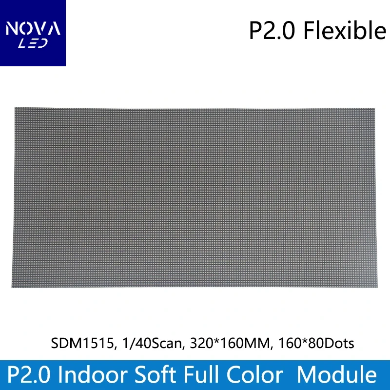 P2.0 Indoor Full Color LED Display Panel 320x160mm Flexible module LED Matrix RGB Panel 160x80 1/40 Scan HUB75E port