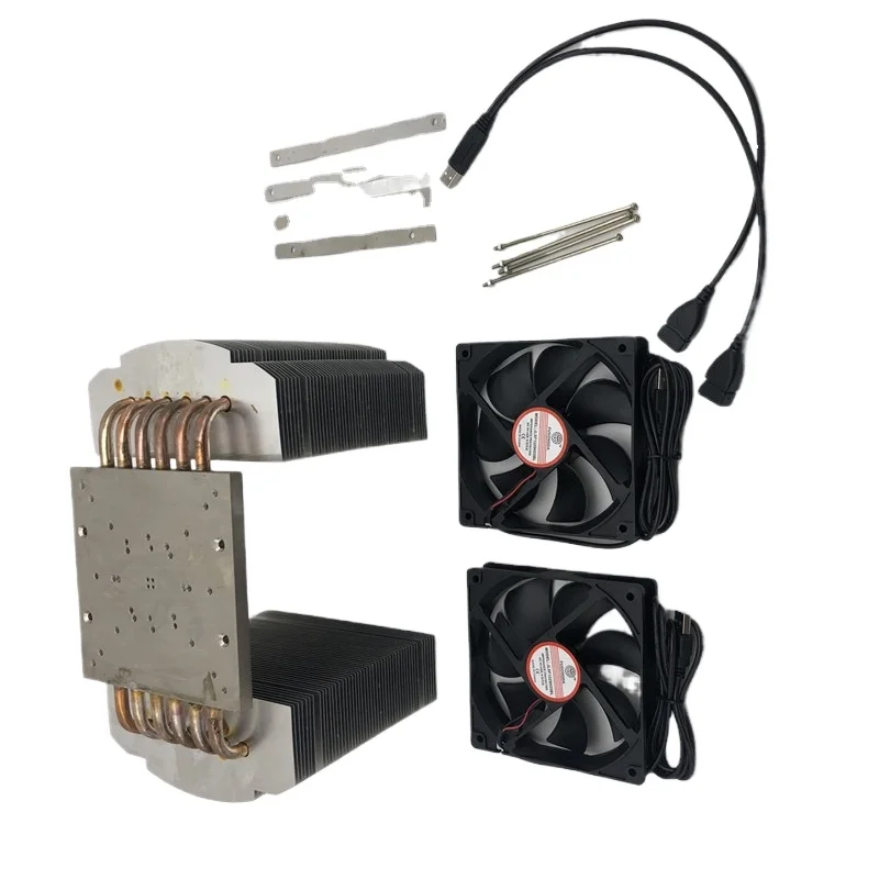 Computer graphics card dual fan aluminum heat sink